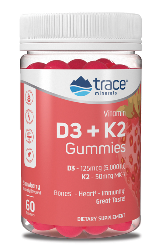 Vitamin D3+K2 Gummies Strawberry 60 Gummies