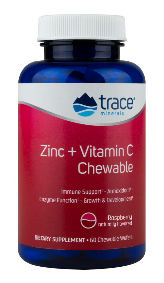 Zinc + Vitamin C Chewable Raspberry Flavor 60 Chewable Wafers