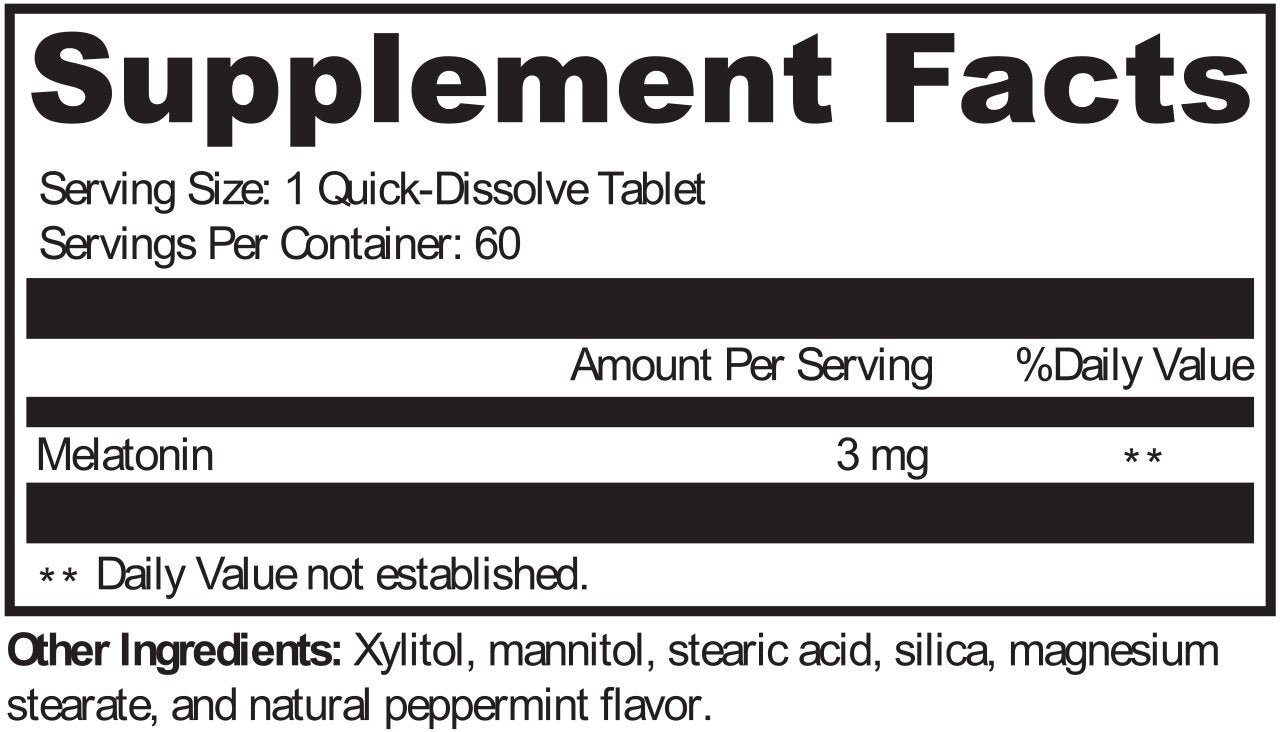 Sublingual Melatonin 3mg