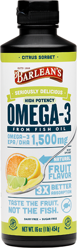 Barlean’s, Seriously Delicious High Potency Omega-3 Citrus Sorbet 16 oz