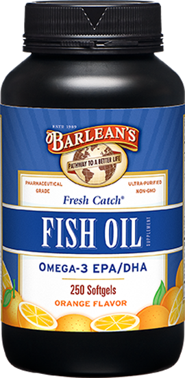 Barlean’s, Fresh Catch Fish Oil Orange Flavor 250 Softgels