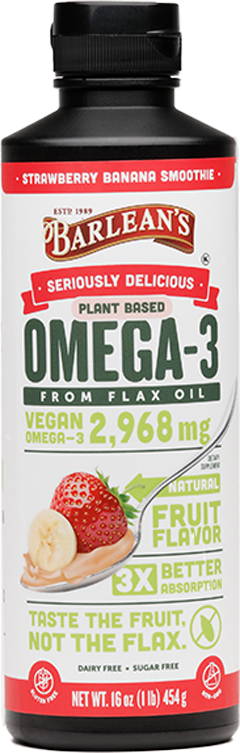 Barlean’s, Omega-3 Vegan Strawberry Banana Smoothie 16 oz
