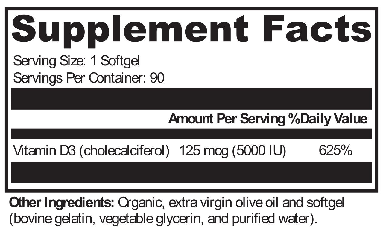 D3 5,000 - 90 Softgels
