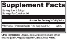 Load image into Gallery viewer, KC Pro-Nutrients, D3 5,000 - 90 Softgels
