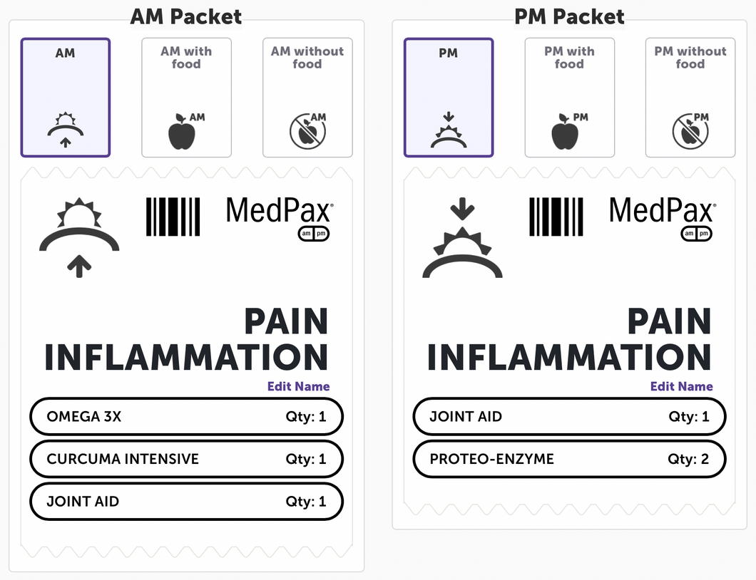 KC Pro-Nutrients, Pain & Inflammation Packs