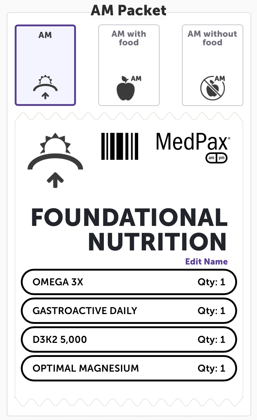 KC Pro-Nutrients, Foundational Nutrition Packs