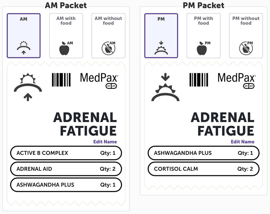 KC Pro-Nutrients, Adrenal Fatigue Packs