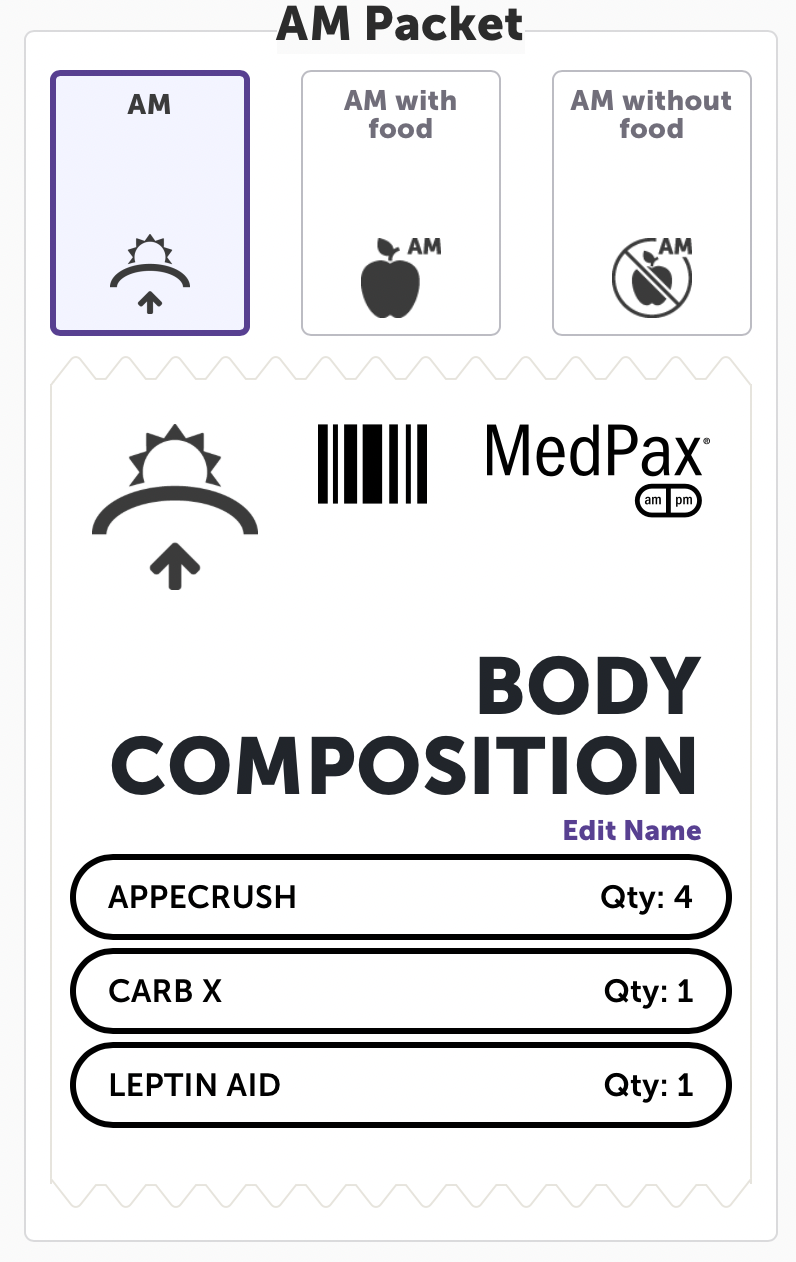 KC Pro-Nutrients, Body Composition Packs